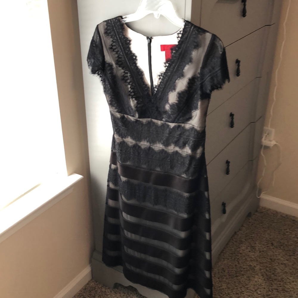 JS Collection Black Lace knee length Dress